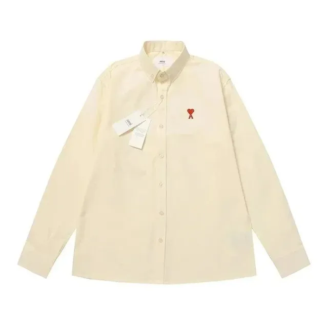AMI Paris Button-Up Shirt Heart Logo