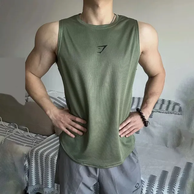 Gymshark Mesh Tank Top Olive Green