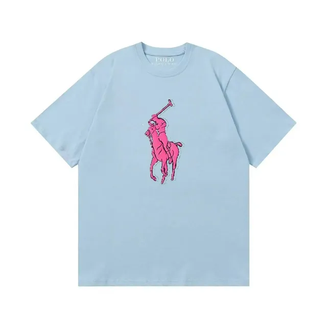 Polo Ralph Lauren Polo Bear Tee Pink Pony on Sky Blue