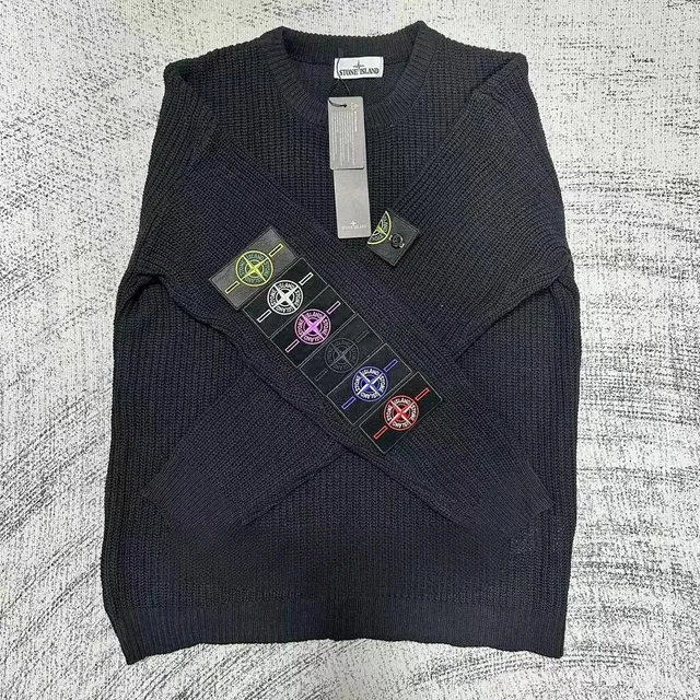Stone Island Knit Sweater Multi-Logo Patch