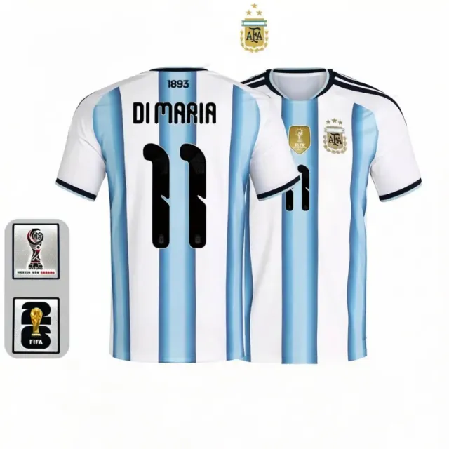 Argentina home jersey, number 11, with captain's armband