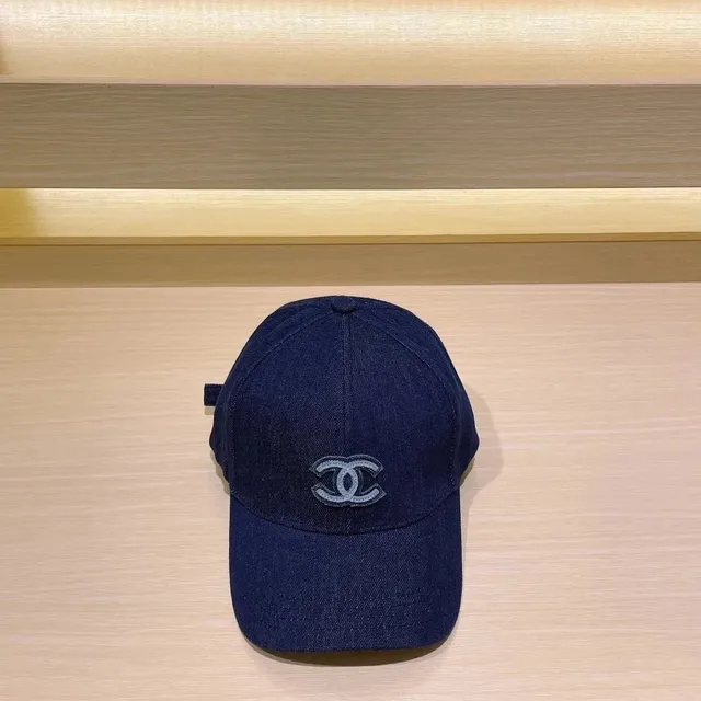 Chanel Baseball Cap Denim with CC Logo