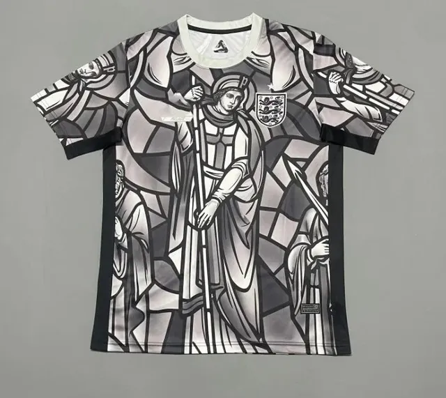Nike England Away Jersey Stained Glass Print