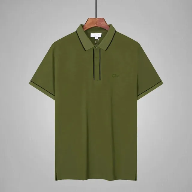 Lacoste Polo Shirt Olive with Black Trim