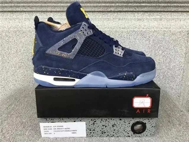 Air Jordan 4 Retro College Navy/Marillo/White