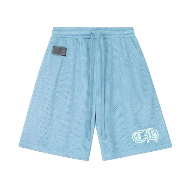 Chrome Hearts Mesh Shorts Light Blue with Logo Embroidery