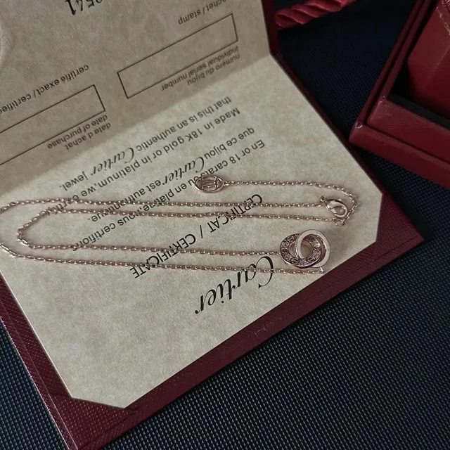 Cartier Juste un Clou Necklace Double Circle with Diamonds