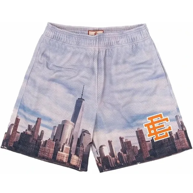 Eric Emanuel Mesh Shorts NYC Skyline Print