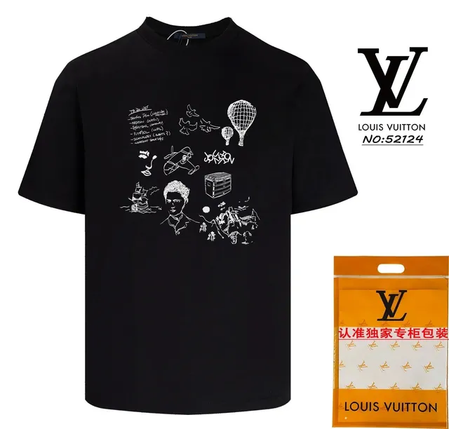 Louis Vuitton Graphic T-Shirt White Sketch Print