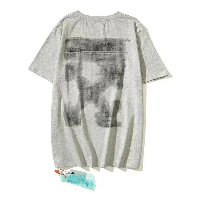 Off-White Graphic Tee Distressed Print
