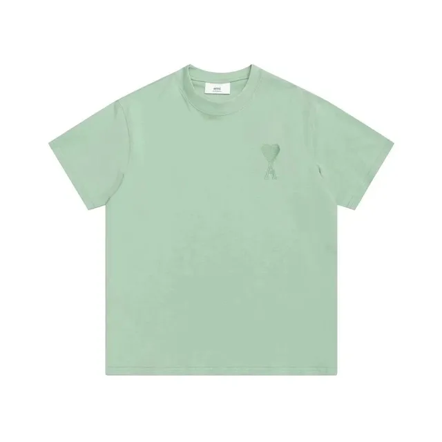 AMI Paris Heart Logo T-Shirt Mint Green