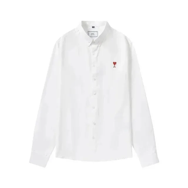 AMI Paris Button-Up Shirt Heart Logo