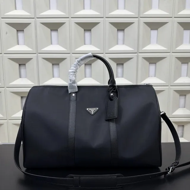 Prada Duffle Bag Nylon with Saffiano Trim