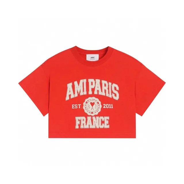 Cropped Tee AMI Paris Arch Logo