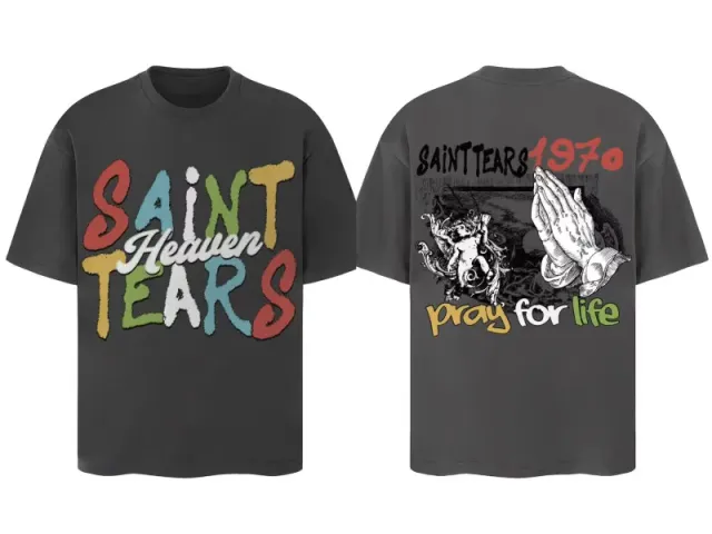 Saint Laurent Graphic T-Shirt Heaven Tears Print
