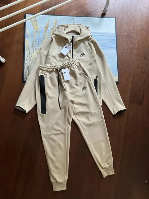 Nike Tech Fleece Hoodie and Joggers Neutral Beige