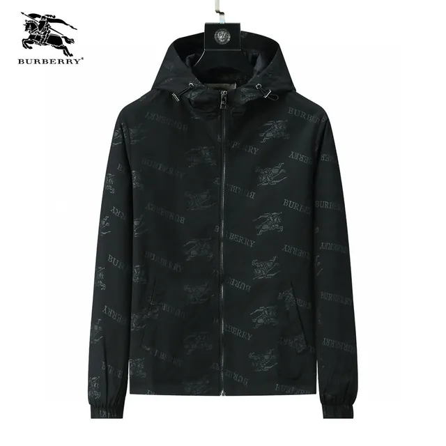 Burberry Logo-Print Hooded Jacket All-Over Equestrian Knight Print