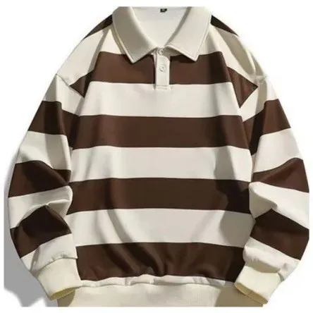 Balenciaga Polo Shirt Brown and White Stripe