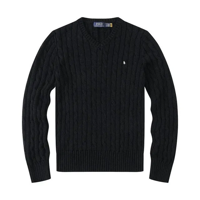 Polo Ralph Lauren Cable Knit V-Neck Sweater Classic Cable