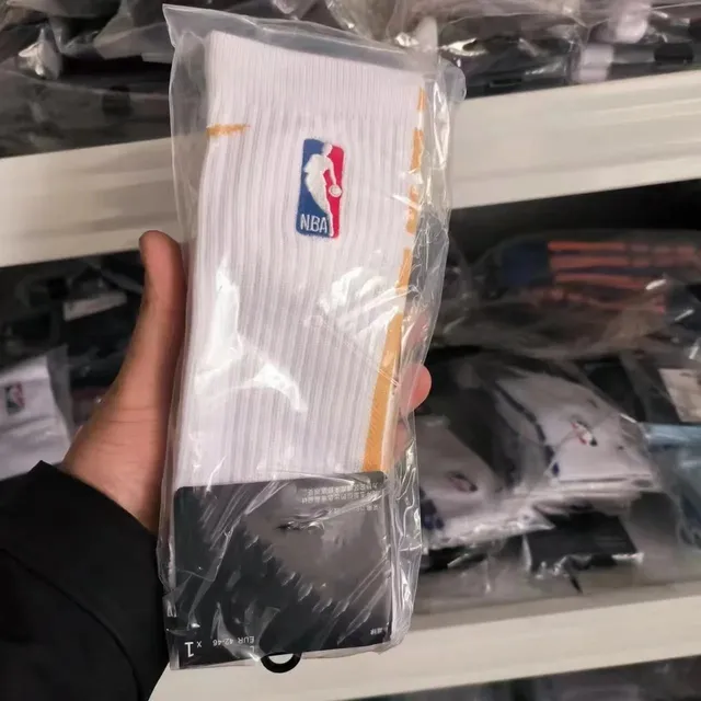 NBA Logo Socks White with Orange Stripe