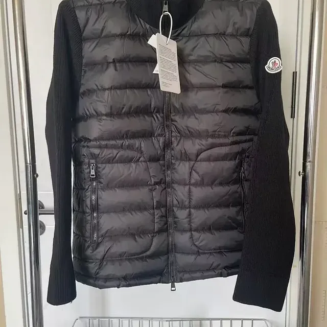 Moncler Knit-Sleeve Puffer Vest Black