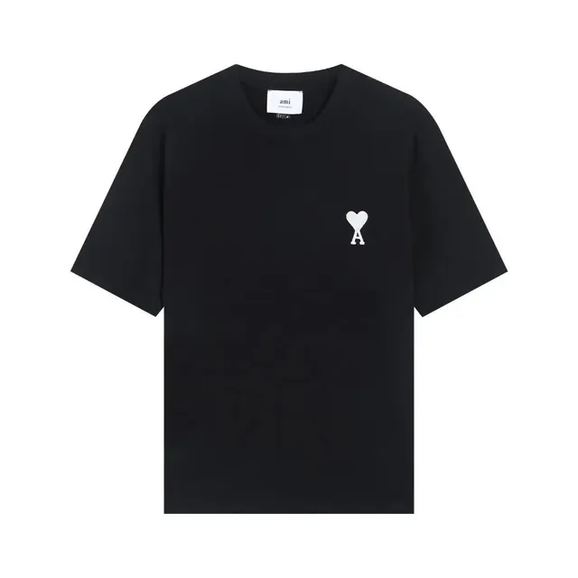 AMI Paris Heart Logo Tee Embroidered Heart