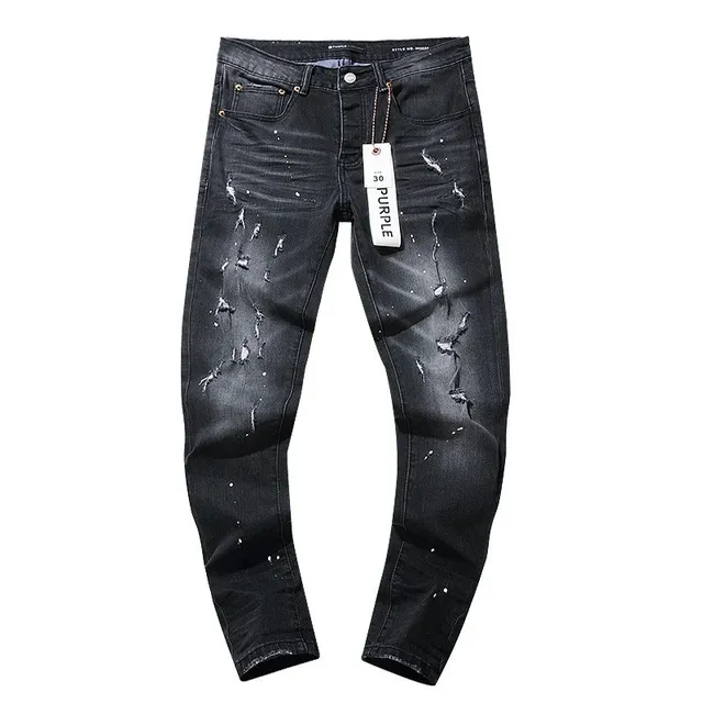 Purple Brand Distressed Jeans Paint Splatter