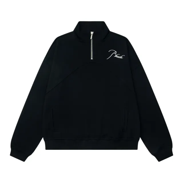 Rhude Half-Zip Sweatshirt Embroidered Logo