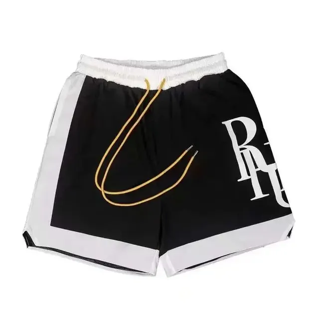Rhude Logo Shorts Black White Contrast
