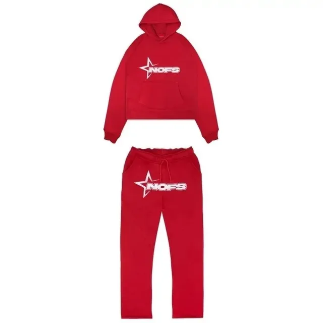 Corteiz Cropped Hoodie and Joggers Set Star Logo