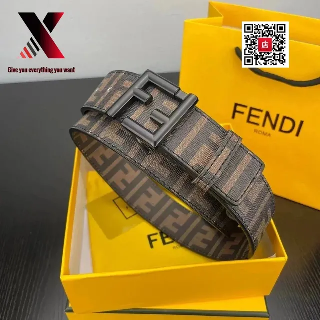 Fendi FF Logo Belt Monogram Canvas