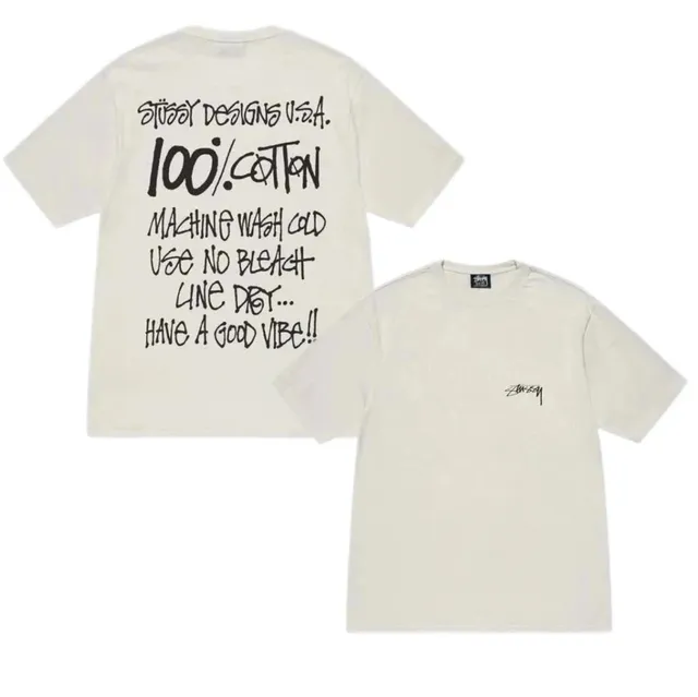 Stüssy Cotton Tee Wash Care Print