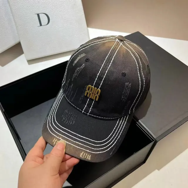 Miu Miu Baseball Cap Distressed Logo Patch