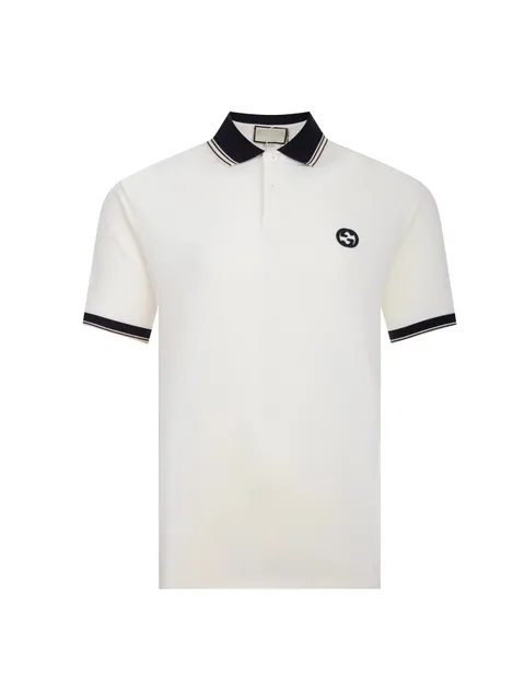 Gucci Polo Shirt Contrast Collar and Cuffs