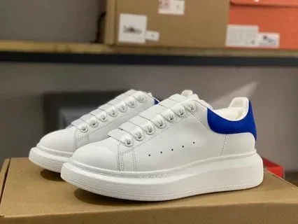 Alexander McQueen Oversized Sneaker White with Blue Heel Tab