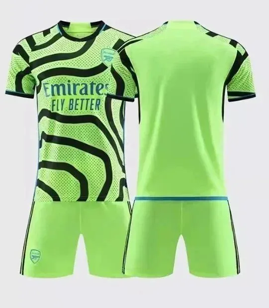 Adidas Arsenal Training Kit Neon Green Black Wave Print