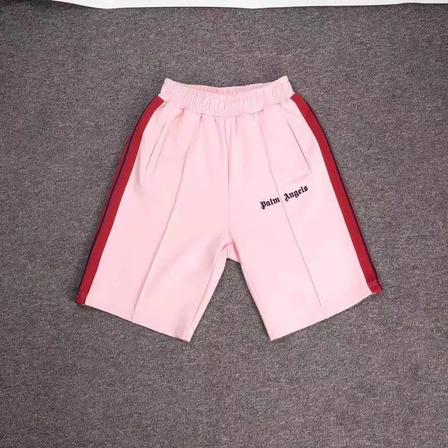 Palm Angels Track Shorts Pink with Red Stripe