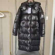 Moncler Long Puffer Coat Glossy Quilted