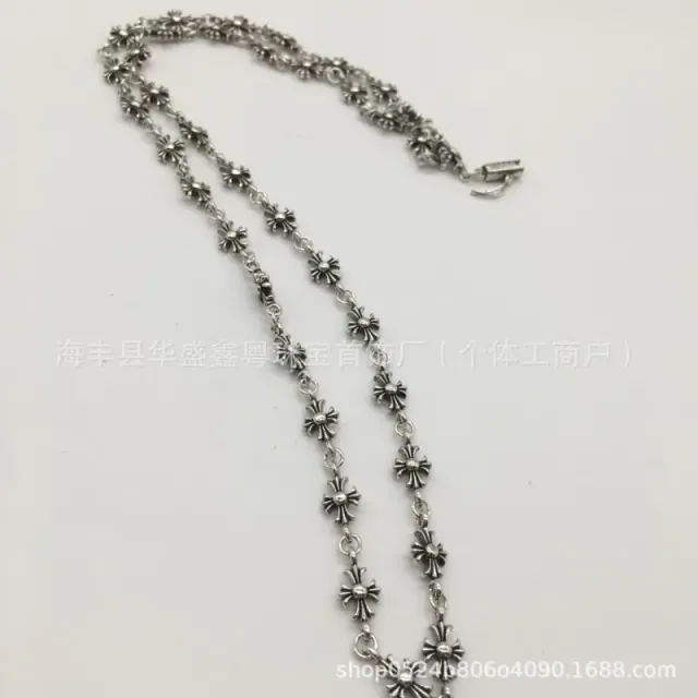 Chrome Hearts Cross Chain Necklace Silver十字花链