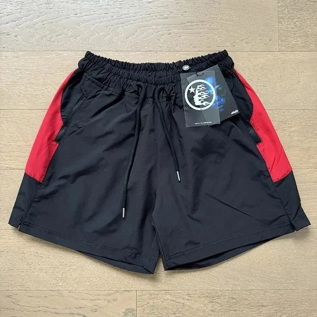 Hellstar Track Shorts Black Red Panel
