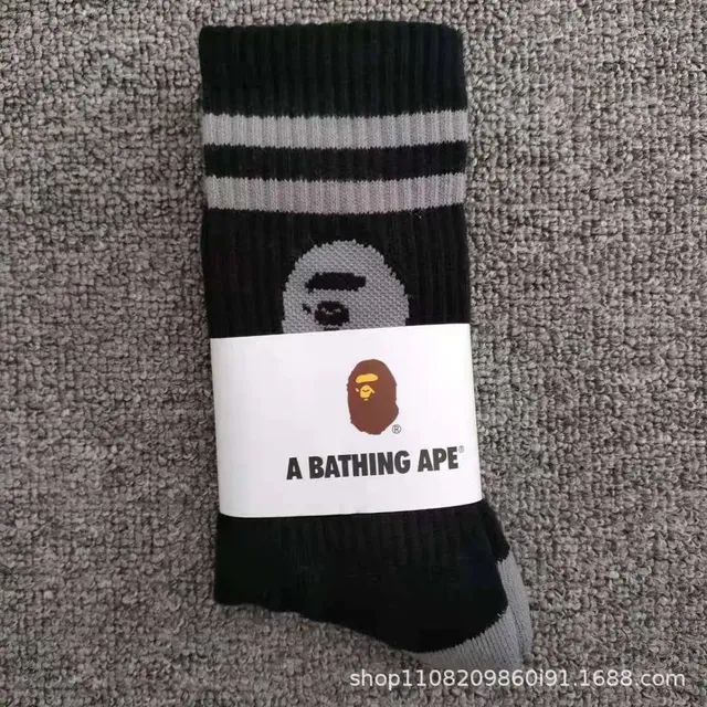 BAPE Crew Socks Ape Head Stripe