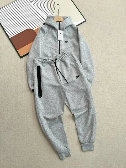 Nike Tech Fleece Hoodie and Joggers Heather Grey