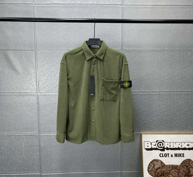 Stone Island Corduroy Shirt Olive Green