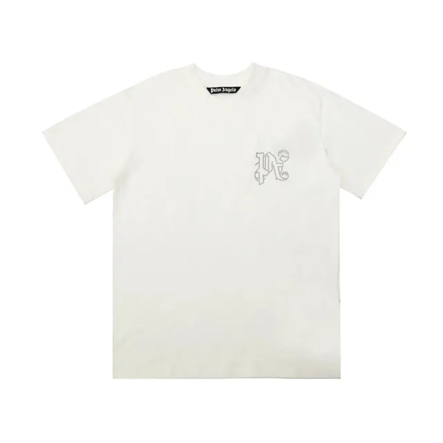 Palm Angels Logo T-Shirt Crystal Embellished