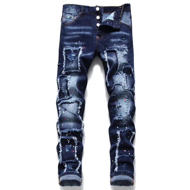 Dsquared2 Distressed Jeans Paint Splatter Ripped
