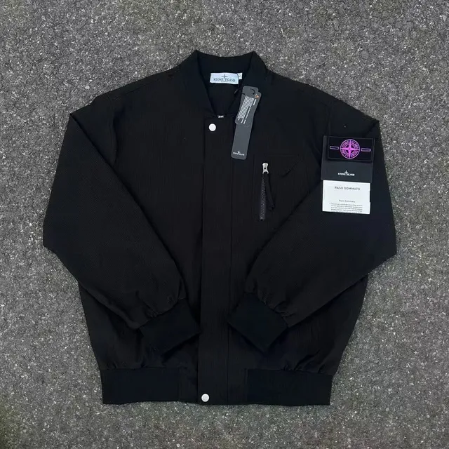Stone Island Raso Gommato Bomber Jacket Black