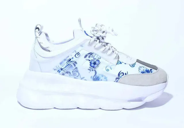 Versace Triple S Delft Blue Print