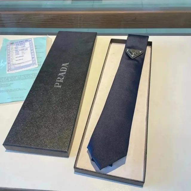 Prada Neck Tie Triangle Logo