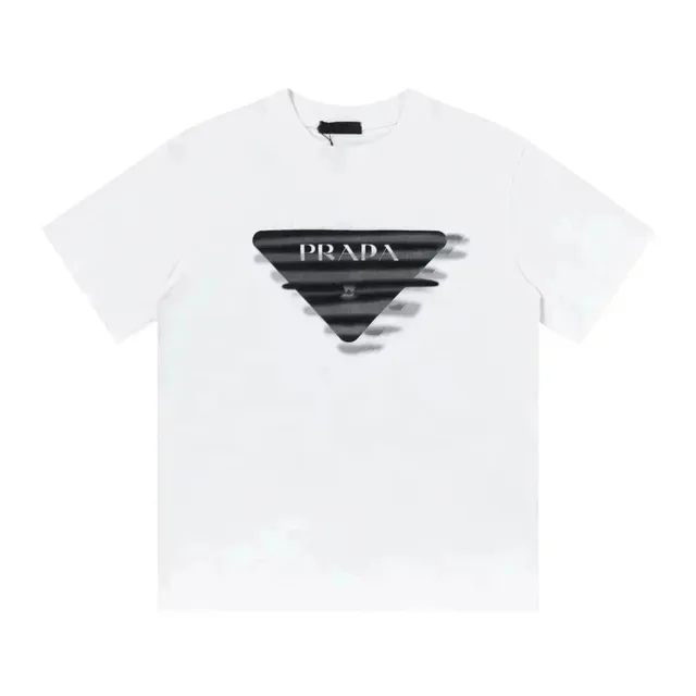 Prada Logo T-Shirt Distorted Triangle Print