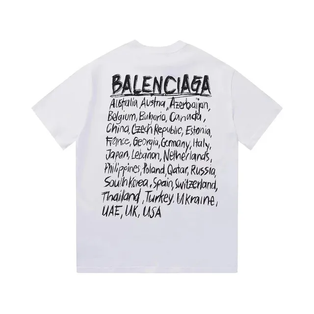 Balenciaga Printed T-Shirt World Countries Graphic